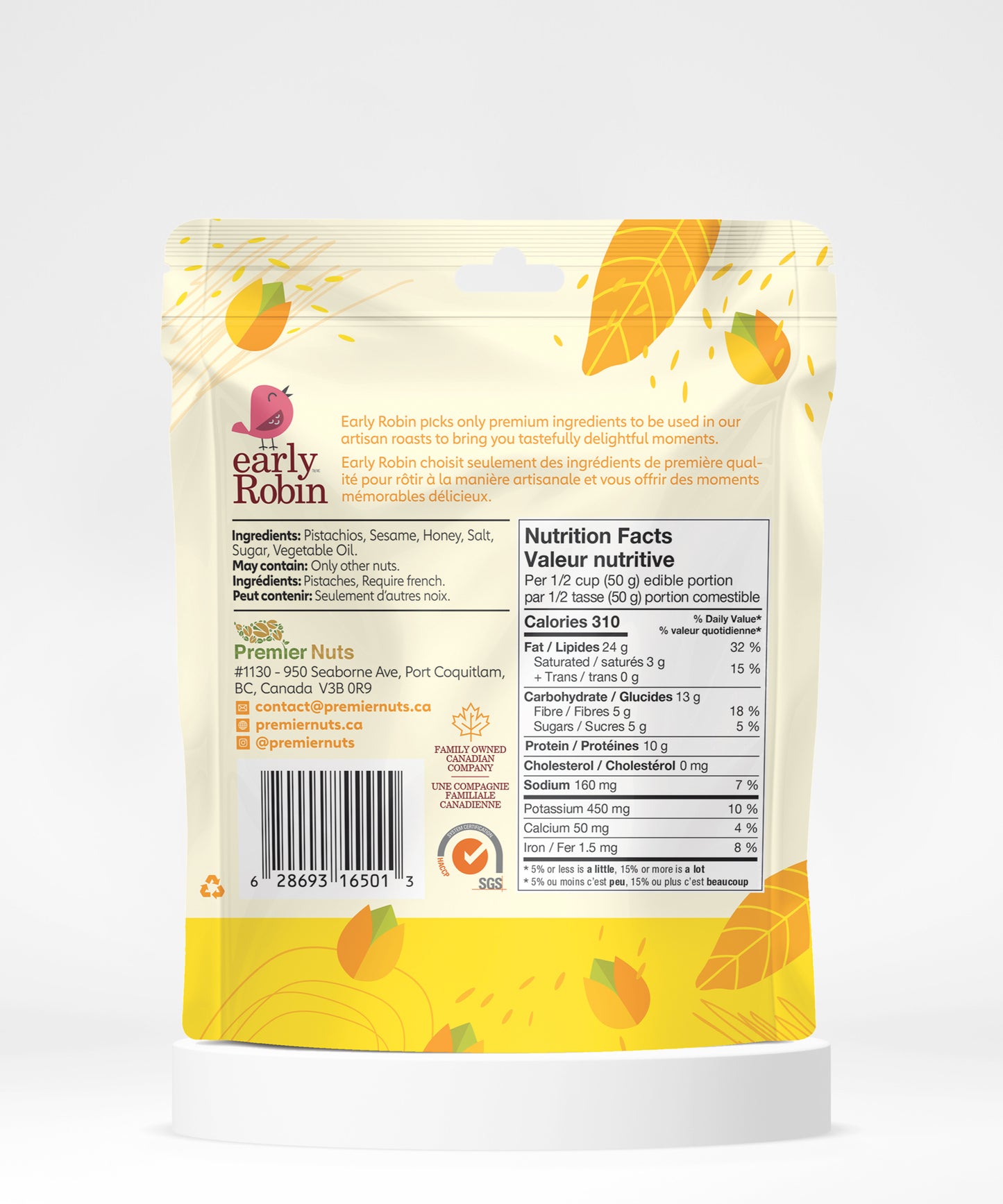 Honey Sesame Shelled Pistachios / 125g